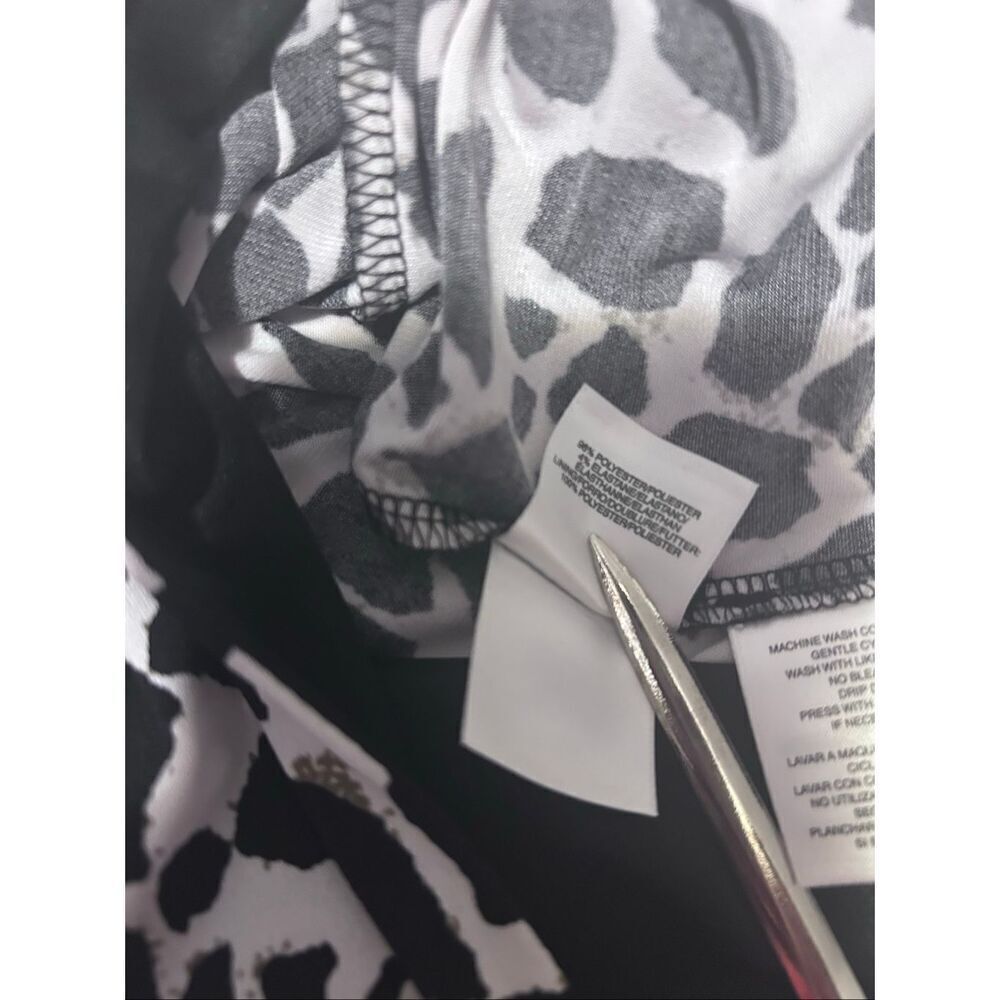Evan Picone Black Label Size16 Animal Print V-Neck Flowy Dress Cap Sleeve NEW - Picture 10 of 11